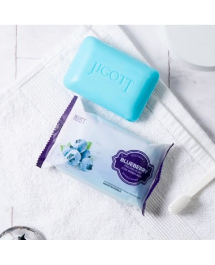 Jigott Мыло-скраб для лица и тела с экстрактом черники / Blueberry Scrub Soap, 150 г