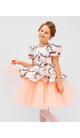 Платье персиковый