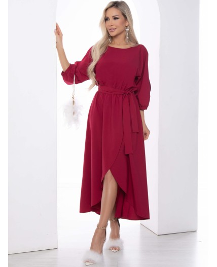 Платье Танго вдвоем (бордовое) П11824