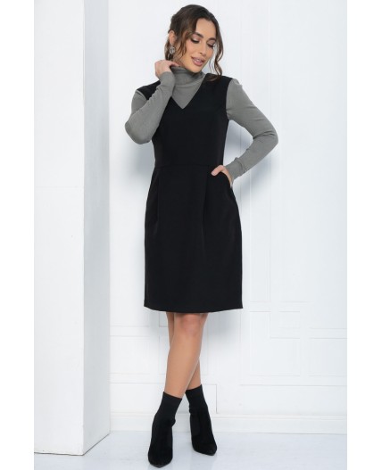 Платье Кембридж (черное) П12078