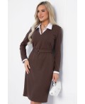 Платье Деловой стиль (шоколад) П12761-12М
