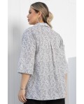 Блуза Легкость движения (бело-серая) Б12966-30М