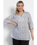 Блуза Легкость движения (бело-серая) Б12966-30М