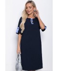 Платье Кайла люкс комбинированное (синее) П10873