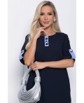 Платье Кайла люкс комбинированное (синее) П10873