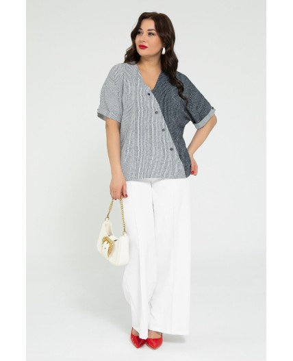 Блуза Миланья (бело-синяя) Б12846-27М
