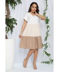 Платье Летний поцелуй (бежевое) П12821-12М
