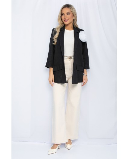 Пиджак льняной Мэрлин (черный) Б13239-7М