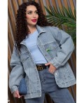 Жакет джинсовый Милана (серо-голубая) Б13370-4М