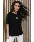 Футболка Аника (черная/коты) Б13494-20М