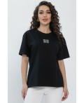 Футболка Аника (черная/коты) Б13494-20М