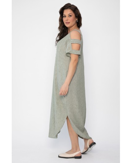 Платье В отпуск (зеленый меланж) П13708-8М