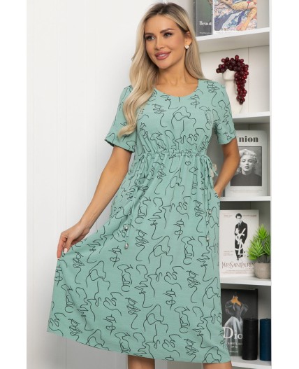 Платье Цветы лета (мятное) П13785-18М