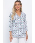 Блуза Статица (бело-сиреневая) Б13774-16М