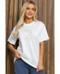 Футболка с вышивкой Эксклюзив (белая) Б12766-11М