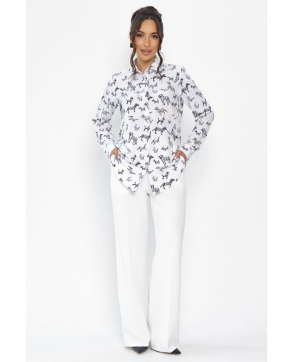 Рубашка Надель (белая/собаки) Б13843-16М