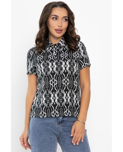 Поло Тренди (черное/узор) Б14093-10М