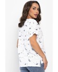 Футболка Мэнси (белая/цветы) Б14127-4М