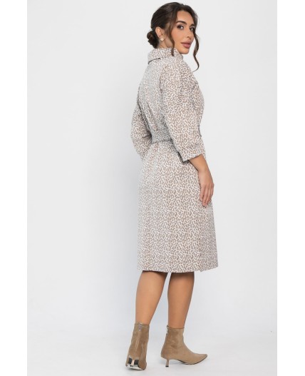 Платье трикотажное Никс (бежевый лео) П14279-4М