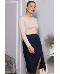 Юбка с разрезом Грейс (темно-синяя) Ю14269-30М