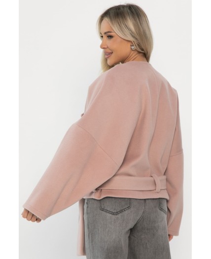 Пальто укороченное Хайт  (пудра) Б14315-7М