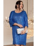 Платье с пайетками Латина (сапфир) П14321-34М