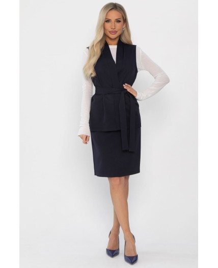 Костюм с юбкой Окси (темно-синий) К14337-8М