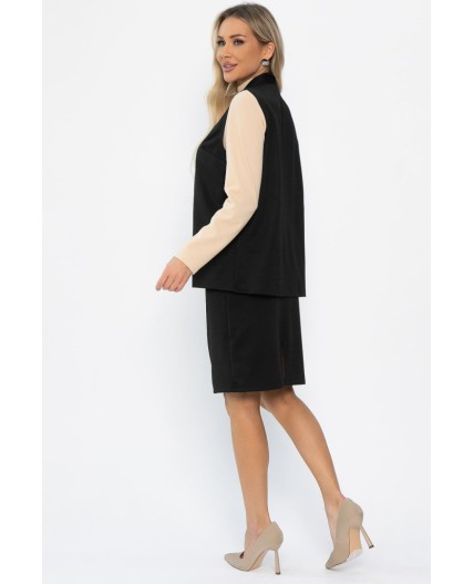Костюм с юбкой Окси (черный) К14336-8М