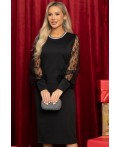 Платье с блестками Фелисия (черное) П14350-10М