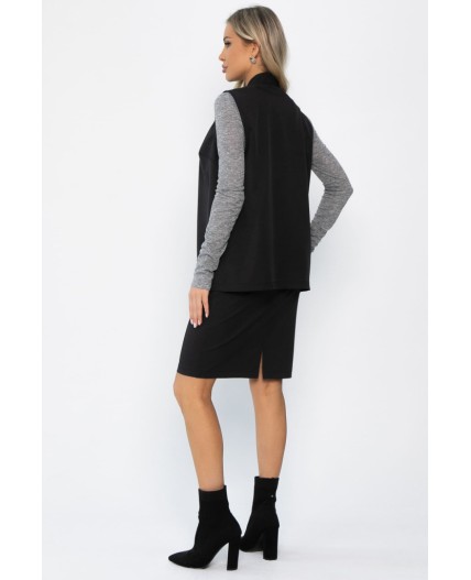 Костюм с юбкой Окси (черный) К14364-8М