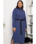 Платье с поясом Харизма (синее) П14351-5М