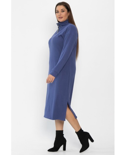 Платье с поясом Харизма (синее) П14351-5М