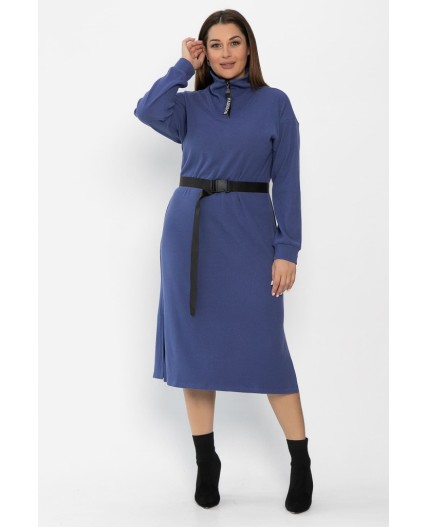 Платье с поясом Харизма (синее) П14351-5М