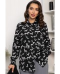 Рубашка с принтом Надель (черная) Б14360-16М