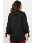 Блуза с завязками Ажур (черная) Б14387-10М