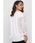 Блуза с завязками Ажур (белая) Б14386-10М