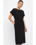 Платье с карманами Утренняя роса (черное) П14371-16М