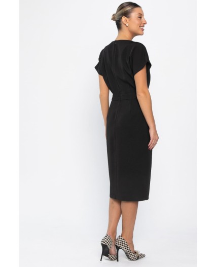 Платье с карманами Утренняя роса (черное) П14371-16М