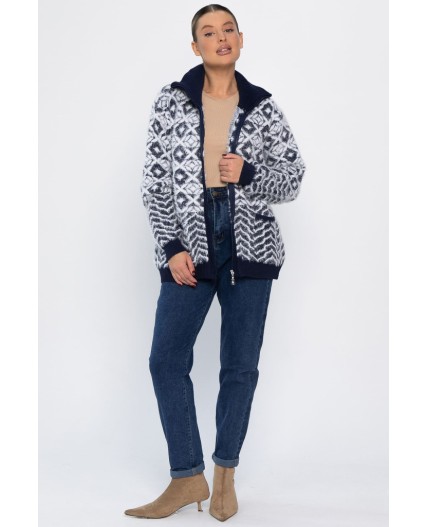 Свитер на молнии Сканди НЬЮ (синий) Б14402-20М