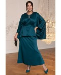 Костюм с юбкой Альсия (изумрудный) К14392-5М