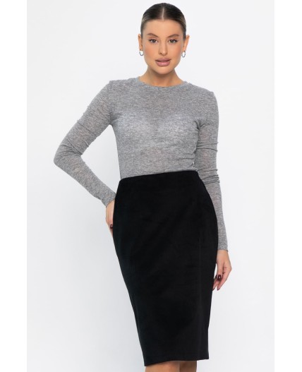 Юбка вельветовая Жасмин (черная) Ю14441-25М