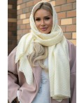 Вязаный палантин (молочный) ВП02-1М