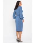 Платье с поясом Безупречный силуэт (синее) П14512-10М