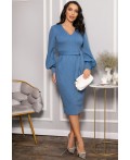 Платье с поясом Безупречный силуэт (синее) П14512-10М