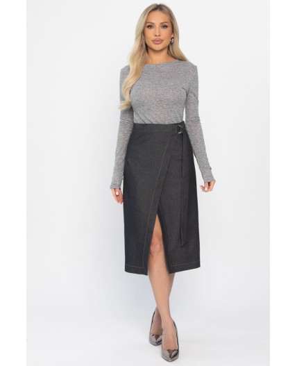 Юбка на запах Селеста (темно-серая) Ю14500-19М