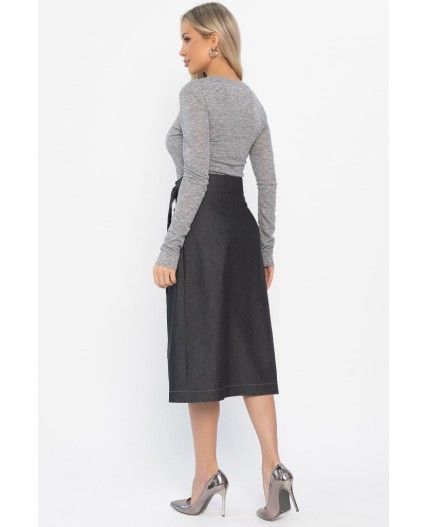 Юбка на запах Селеста (темно-серая) Ю14500-19М