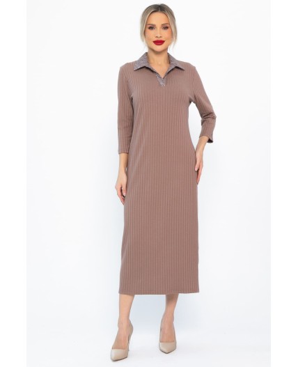 Платье трикотажное Каприччио (коричневое) П14591-10М