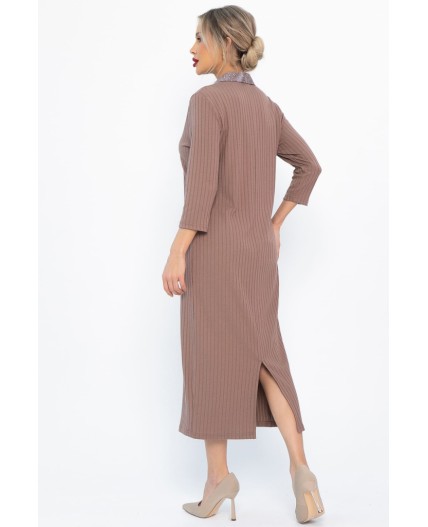 Платье трикотажное Каприччио (коричневое) П14591-10М