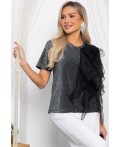 Блуза праздничная трикотажная Риана (серая) Б14617-5М