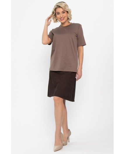 Футболка кружевная Нэсти (коричневая) Б14656-10М